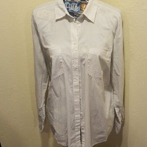 Ann Taylor Loft button down polka dot blouse